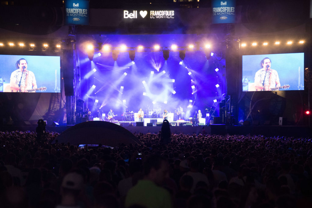 MONTREAL, QUEBEC, CANADA - 2017/06/11: The Francofolies: ' 2freres ' rock band or group performing in stage at the Entertainment District or 'Quartier des spectacles'. (Photo by Roberto Machado Noa/LightRocket via Getty Images)