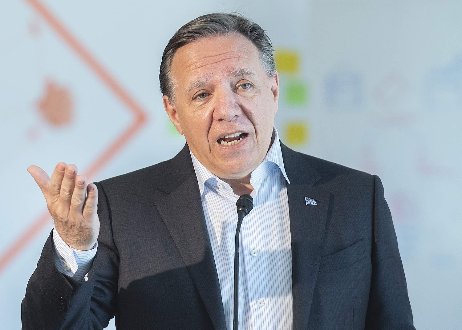 Quebec Premier Francois Legault speaks during a news conference in Montreal, Sunday, June 13, 2021, where he unveiled a Youth Action Plan 2021-2024. THE CANADIAN PRESS/Graham Hughes