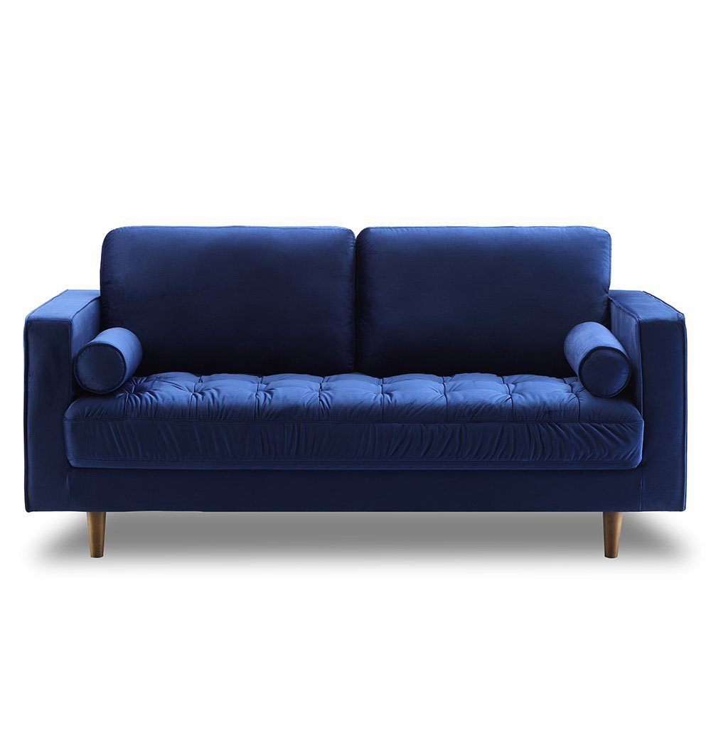 divan en velours bleu