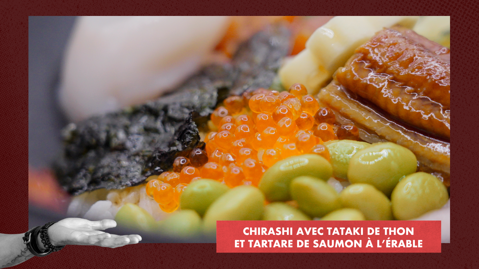 Chirashi avec tataki de thon et tartare de saumon à l’érable