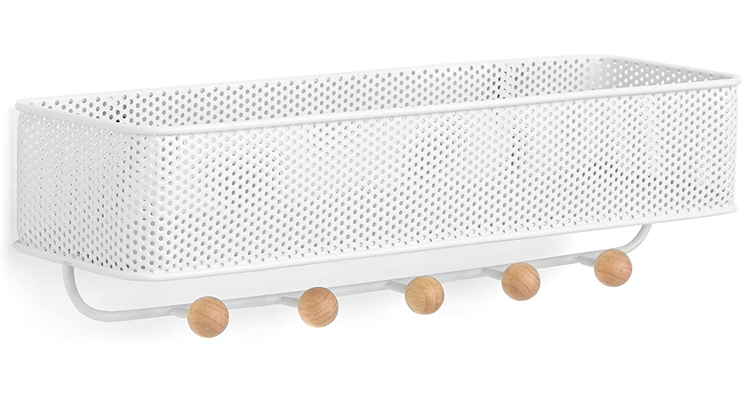 panier avec crochets à suspendre au mur