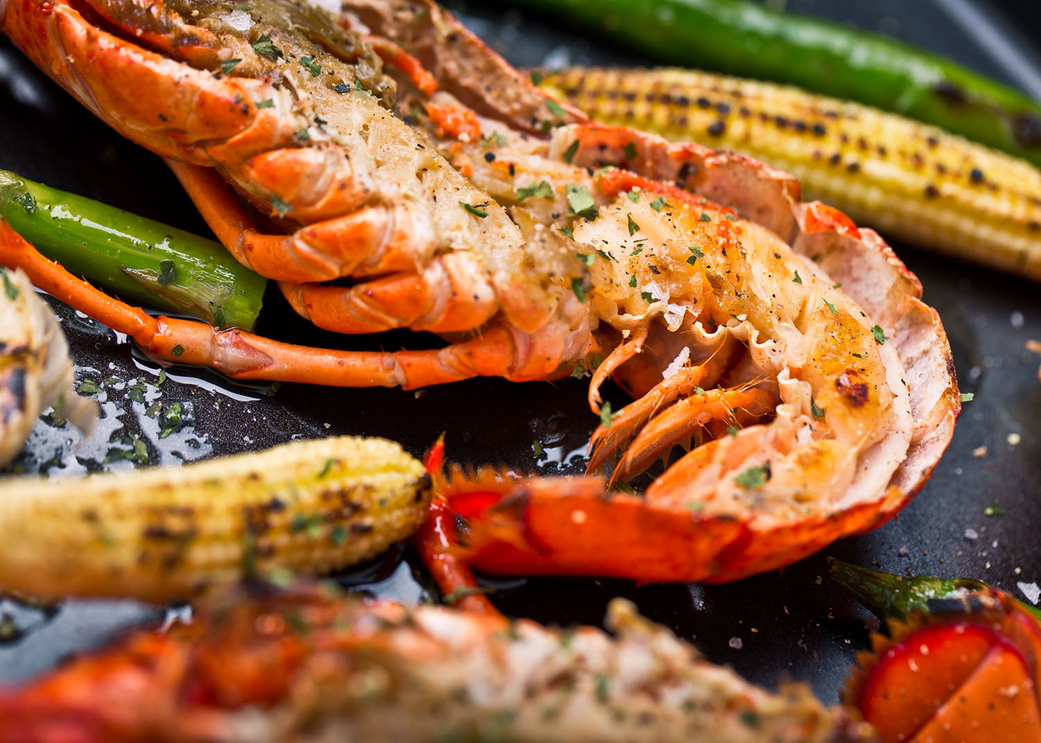 Delicious Fresh Cooked and Grilled Lobster