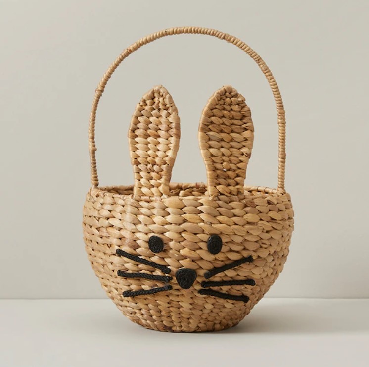 Panier en osier lapin décoration Pâques