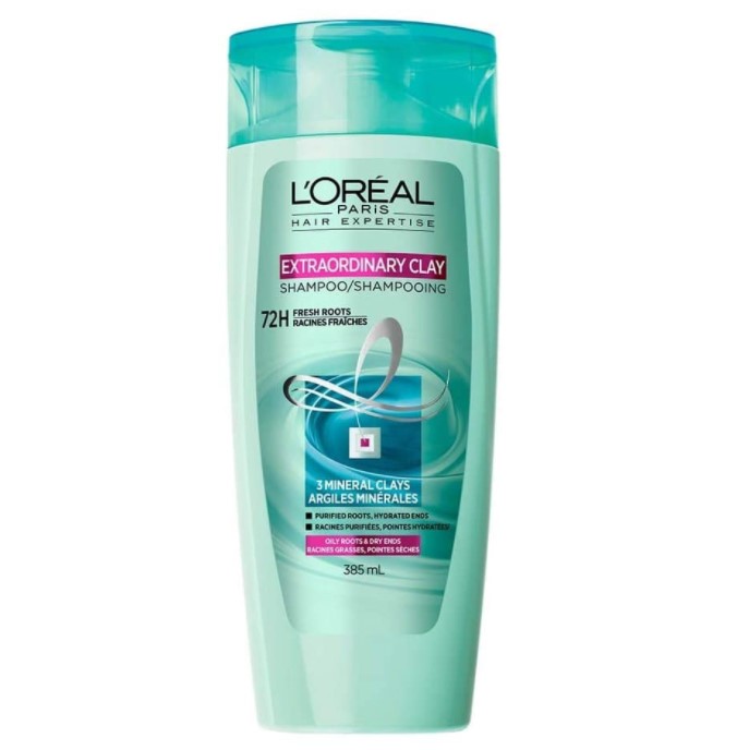 Shampooing Extraordinary Clay pour racines grasses et pointes sèches de L'Oréal