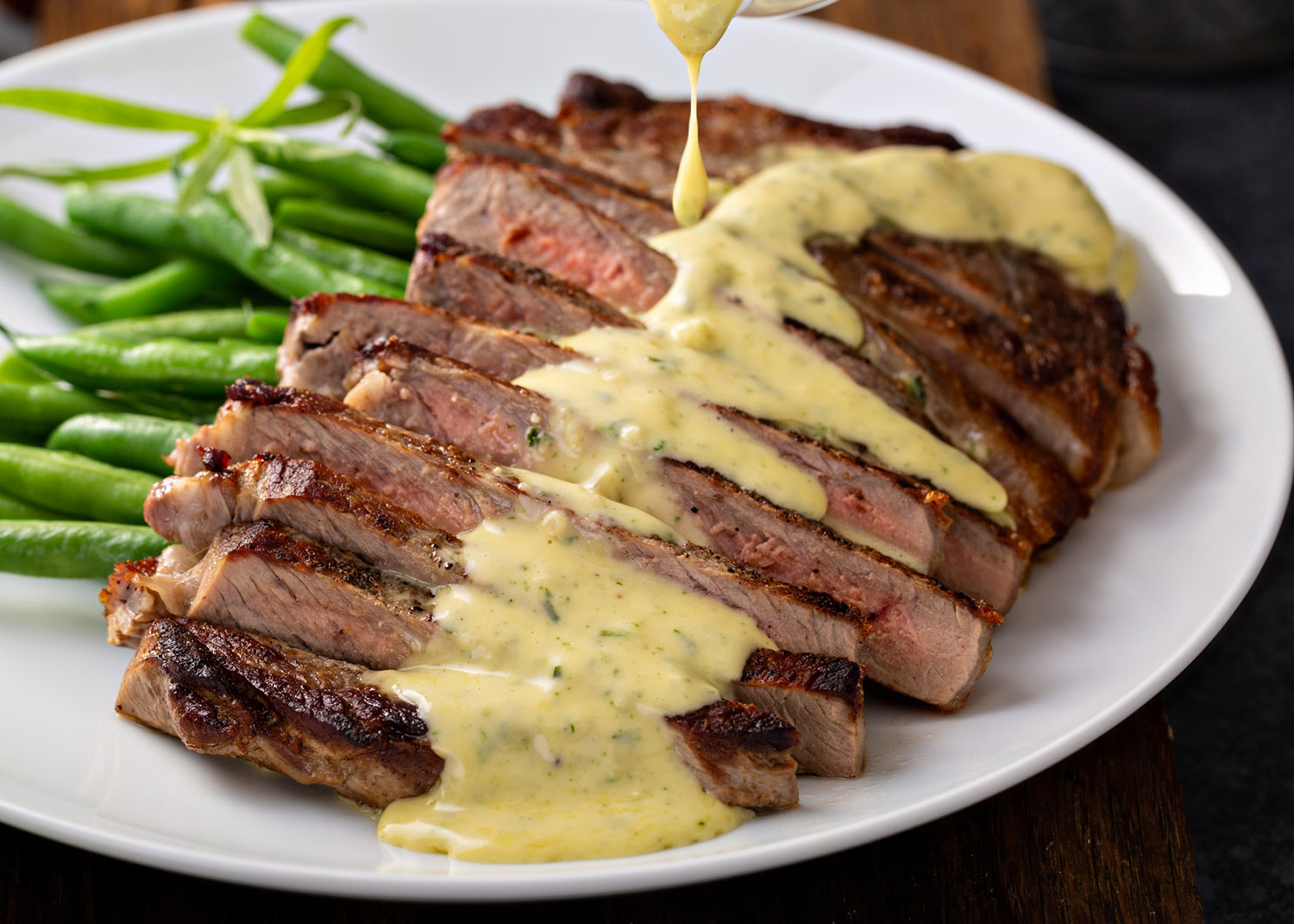 Steak with bearnaise sauce made with tarragon
