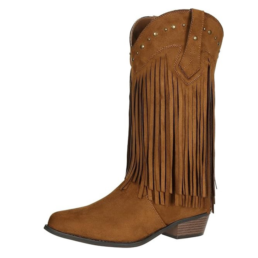 Bottines Pour Femme Avec Talon - Bottes De Cowboy Vintage En Cuir - Bottes De Moto - Bottes Western - Bottes D'équitation - Bottes Western - Bottes à Enfiler - Bottes Courtes