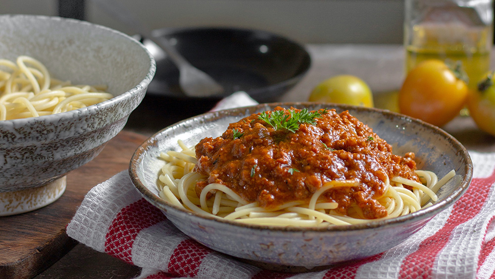 Spaghetti et sauce à la viande
