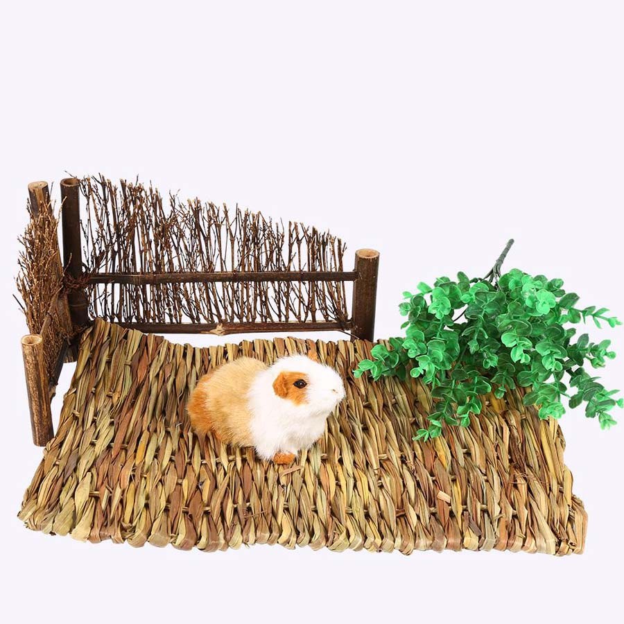 Tapis d'herbes tissées pour lapin, gerboise et hamster
