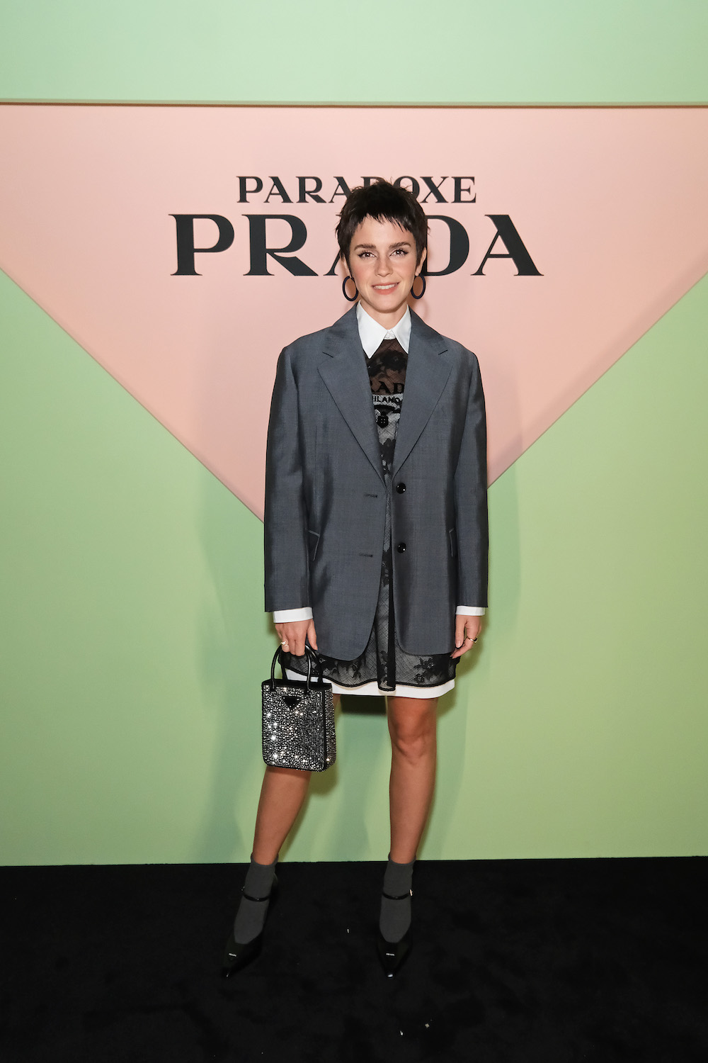 LONDON, ENGLAND - OCTOBER 13: Emma Watson attends the Prada Paradoxe fragrance launch party on October 13, 2022 in London, England.(Photo by David M. Benett/Dave Benett/Getty Images for Prada)