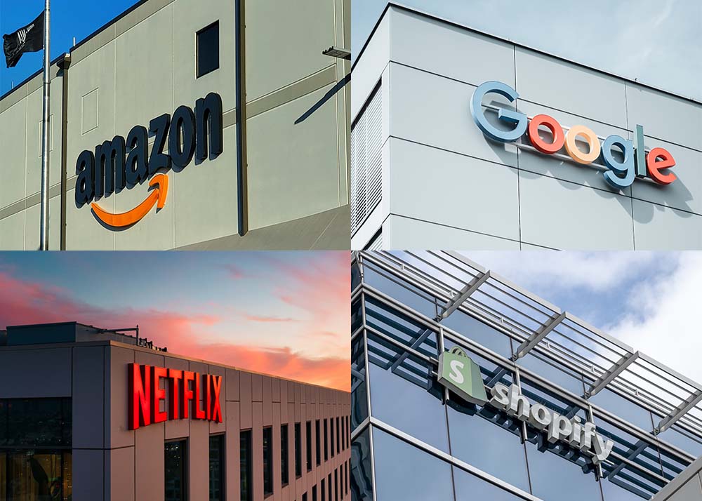 Amazon, Google, Netflix, Shopify