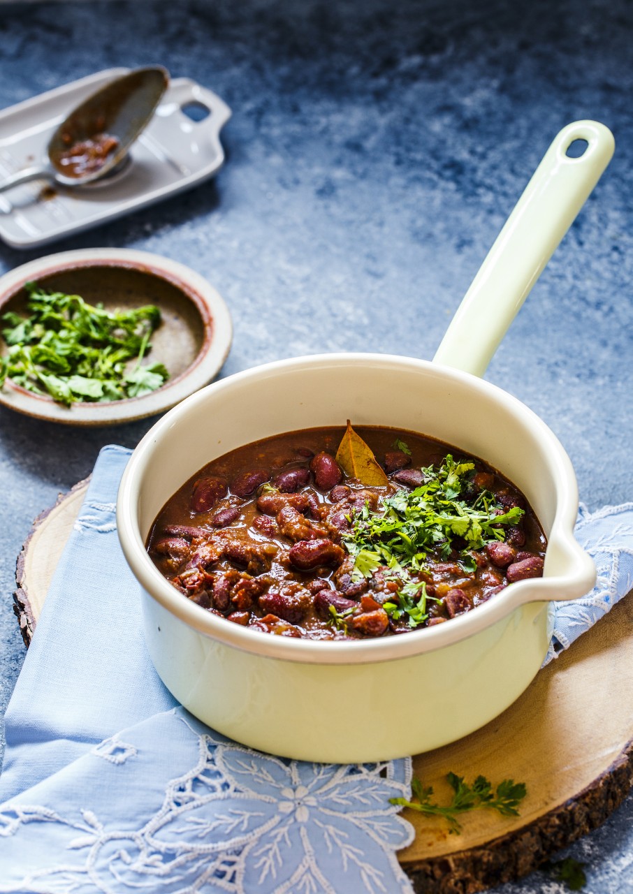 Rajma Masala { Kidney Beans curry} garnished with coriander leaves