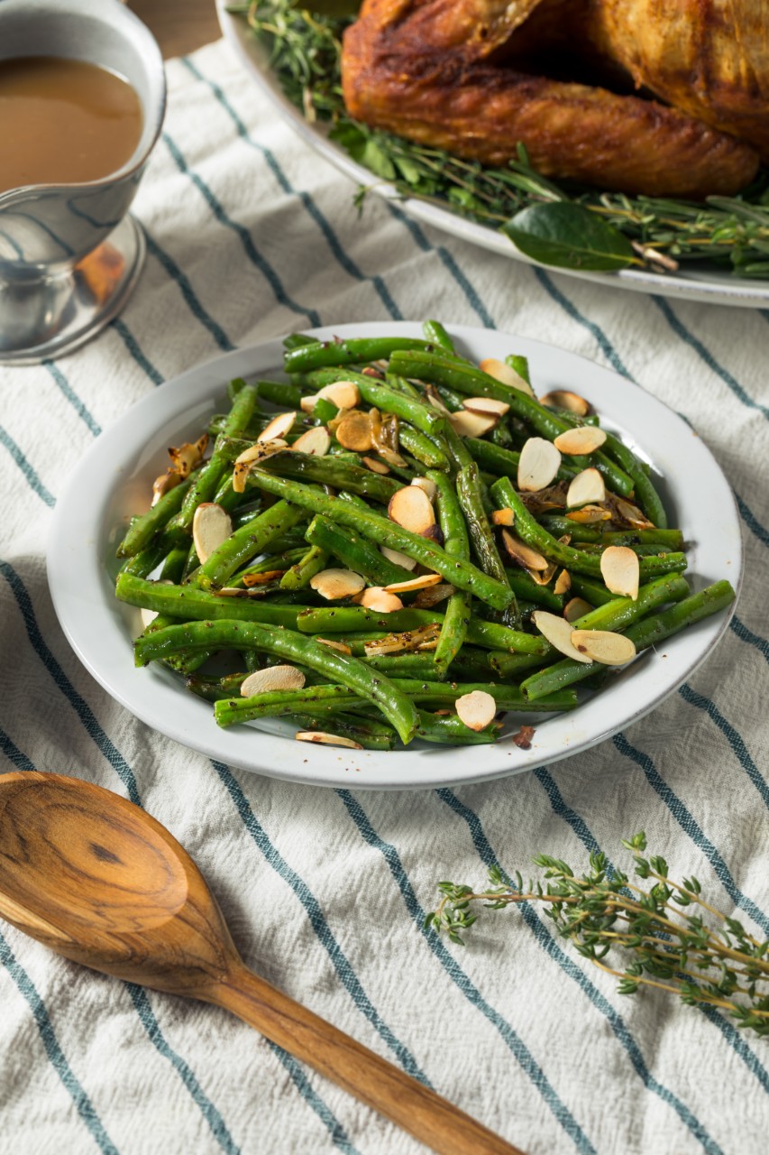 Homemade Sauteed Green Beans with Almonds for Thanksgiving