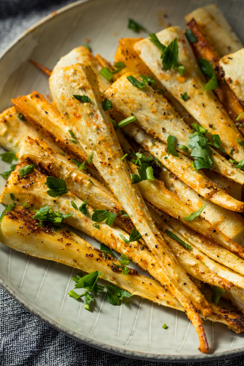 Healthy Homemade Roasted Parsnips with Salt and Pepper