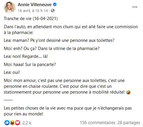  Publication Facebook Annie Villeneuve