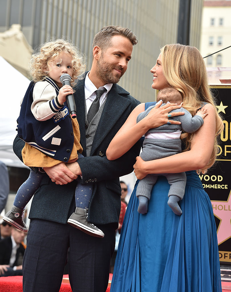 HOLLYWOOD, CA - DECEMBER 15:  Actors Ryan Reynolds and Blake Lively with daughters James Reynolds and Ines Reynolds attend the ceremony honoring Ryan Reynolds with a Star on the Hollywood Walk of Fame on December 15, 2016 in Hollywood, California.  (Photo by Axelle/Bauer-Griffin/FilmMagic)