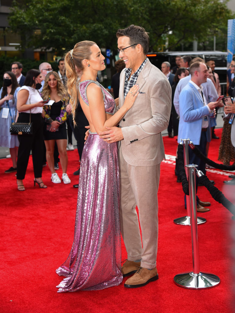 NEW YORK, NY - AUGUST 03: Blake Lively and Ryan Reynolds at the "Free Guy" premiere held at AMC Lincoln Sq on August 3, 2021 in New York City. (Photo by ECP/GC Images)