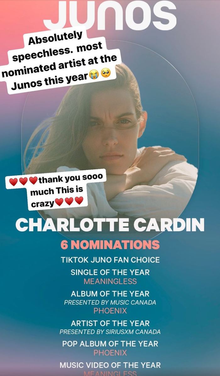 Charlotte Cardin domine les Juno avec six nominations 