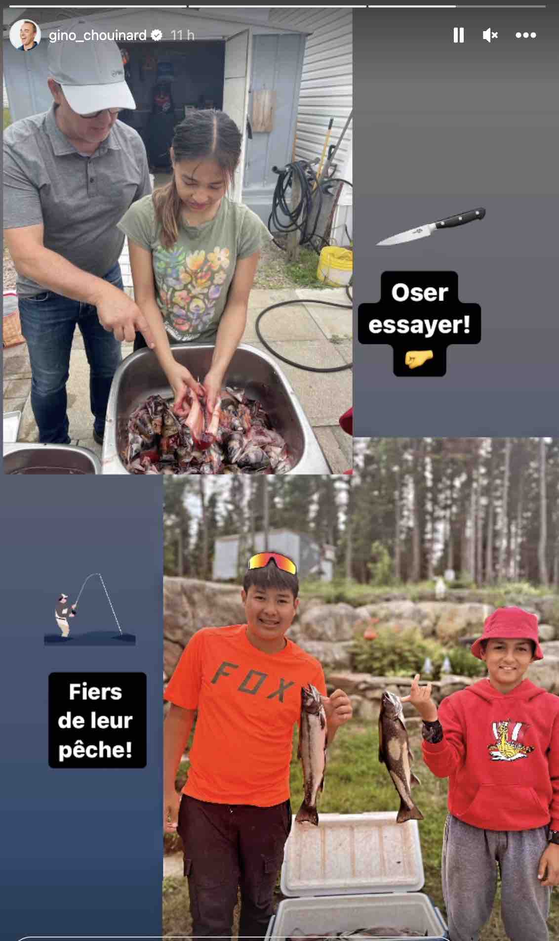 Journée de pêche en famille voyez la grosse prise de Gino Chouinard!