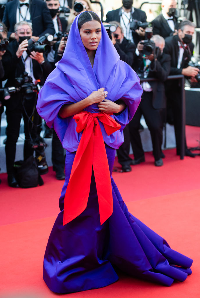 CANNES, FRANCE - JULY 09: Tina Kunakey attends the "Benedetta" screening during the 74th annual Cannes Film Festival on July 09, 2021 in Cannes, France. (Photo by Samir Hussein/WireImage)