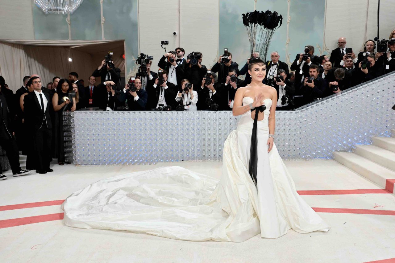 NEW YORK, NEW YORK - MAY 01: Florence Pugh attends The 2023 Met Gala Celebrating "Karl Lagerfeld: A Line Of Beauty" at The Metropolitan Museum of Art on May 01, 2023 in New York City. (Photo by Jamie McCarthy/Getty Images)