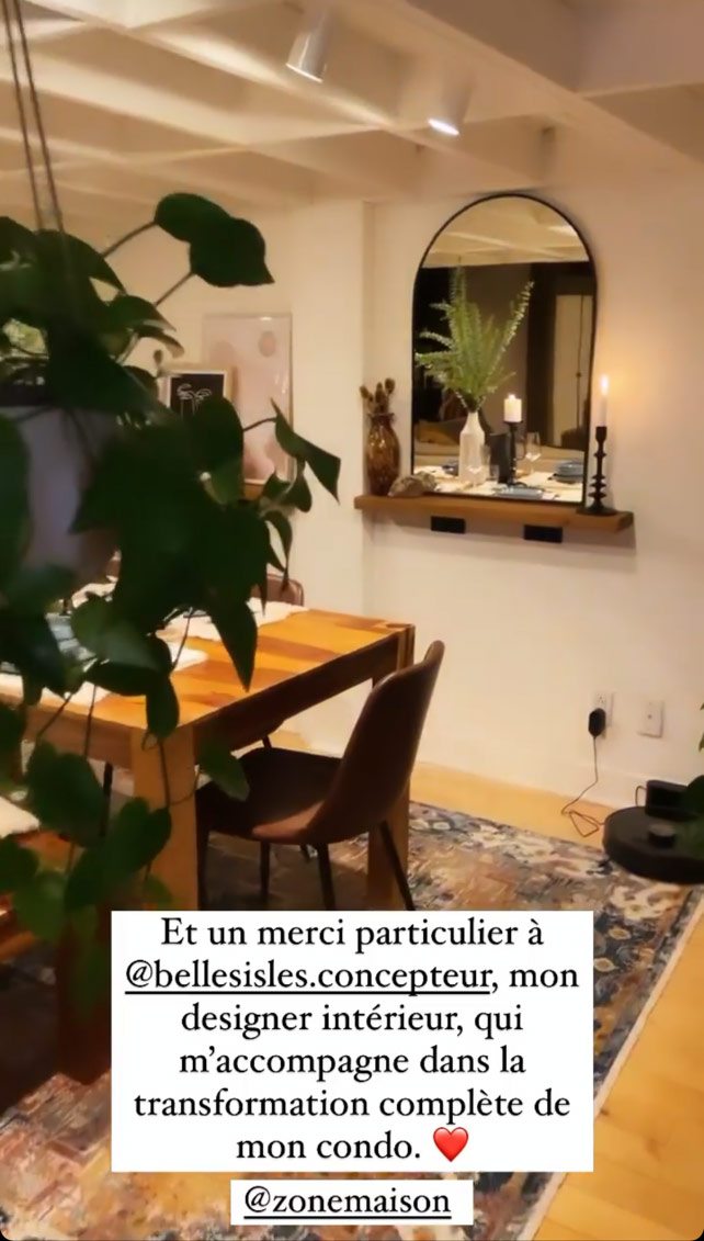 Lysandre Nadeau dévoile de magnifiques photos de sa salle à manger de rêve