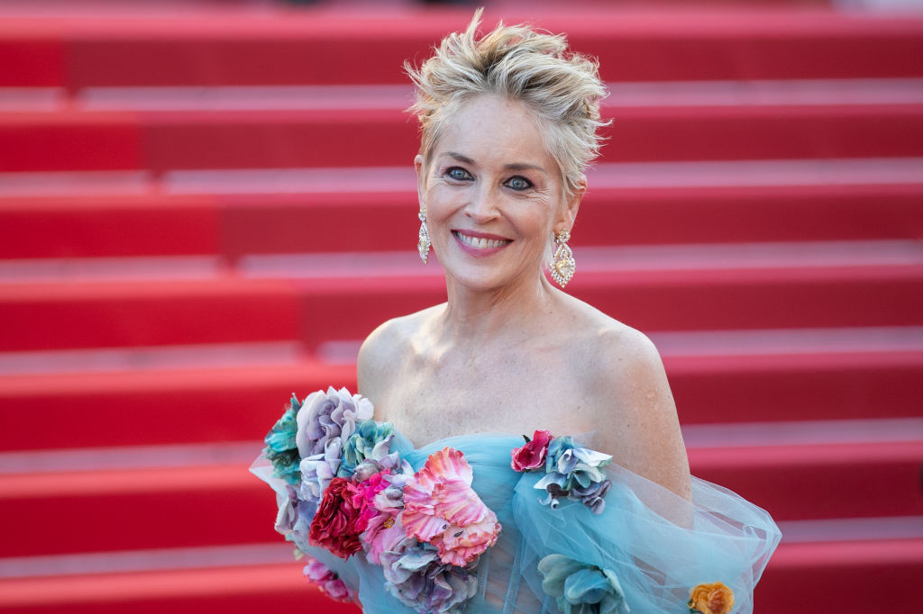 CANNES, FRANCE - JULY 14: Actress Sharon Stone attends the "A Felesegam Tortenete/The Story Of My Wife" screening during the 74th annual Cannes Film Festival on July 14, 2021 in Cannes, France. (Photo by Marc Piasecki/FilmMagic)