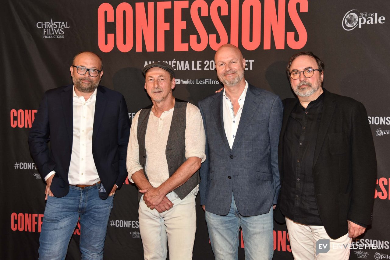 Luc Picard entouré de Félix Séguin, Éric Thibault et Sylvain Guy