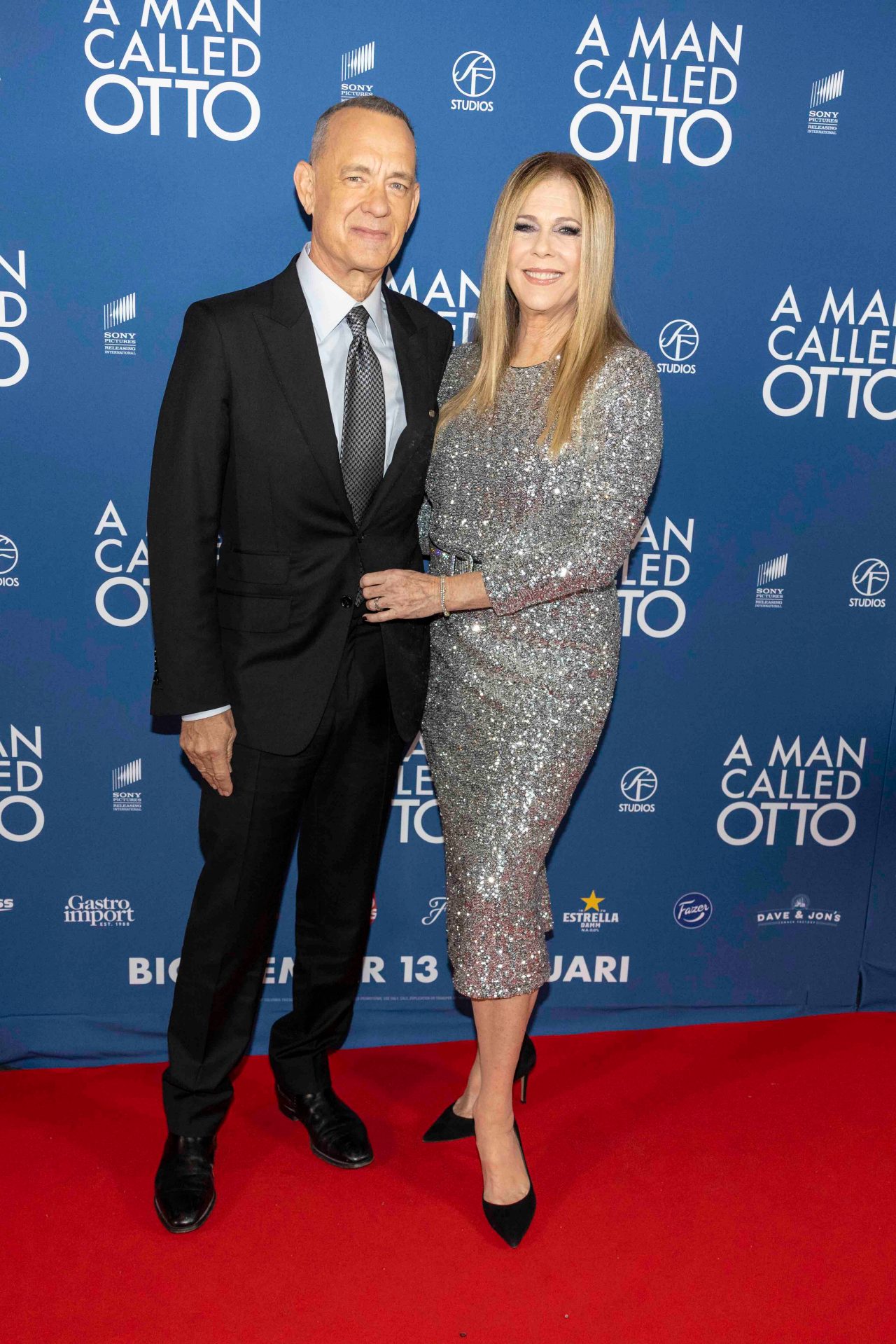 STOCKHOLM, SWEDEN - DECEMBER 13: Tom Hanks and Rita Wilson attend the premiere of "A Man Called Otto" with wife Rita Wilson at Filmstaden Rigoletto on December 13, 2022 in Stockholm, Sweden. (Photo by Michael Campanella/Getty Images)