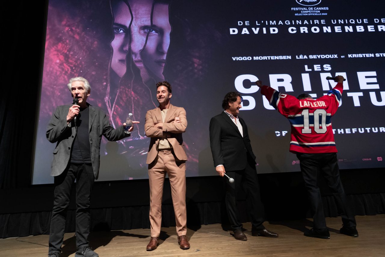 David Cronenberg, Scott Speedman, Viggo Mortensen et Robert Lantos