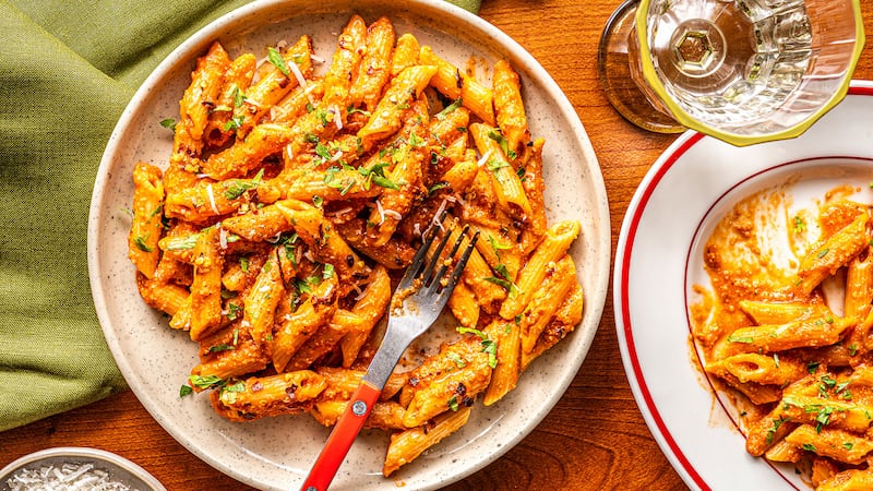Penne sauce à la vodka et fromage cottage