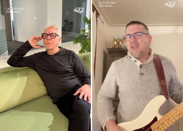 Claude Legault et Marc Labrèche se déhanchent pour célébrer le Club des 100 watts