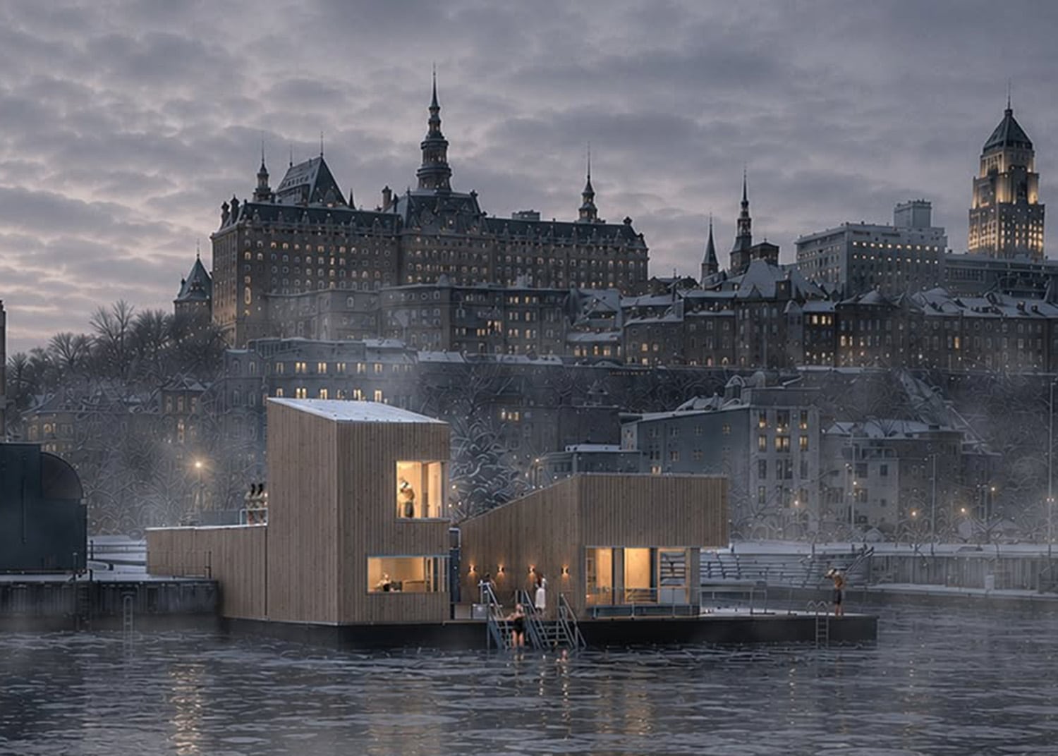 Un premier sauna flottant social sur l’eau va ouvrir à Québec