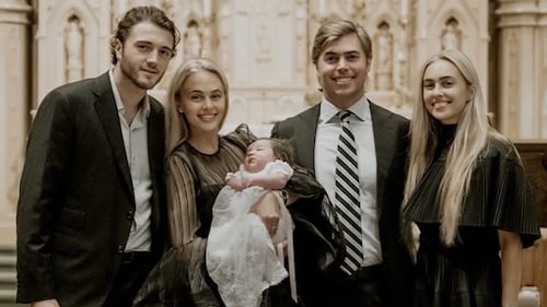 Voyez les photos du baptème intime du bébé de Noah Dobson