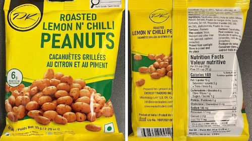 Risque de salmonelle: rappel d’arachides vendues au Québec et en Ontario