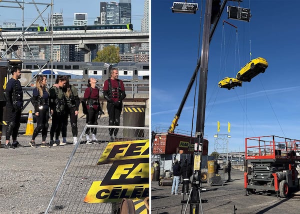Marie-Lyne Joncas se retrouve suspendue en voiture au bout d'une grue, voyez les photos
