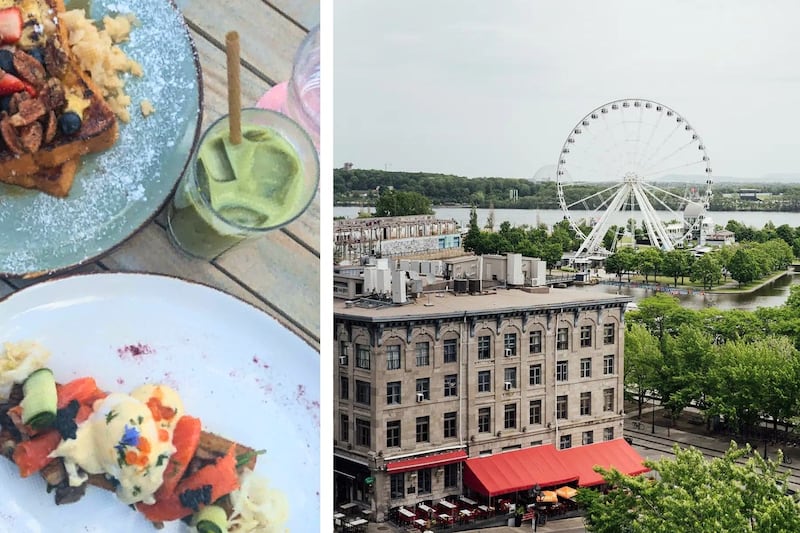 On a trouvé la terrasse parfaite pour bruncher avec vue sur Montréal, beau temps mauvais temps!