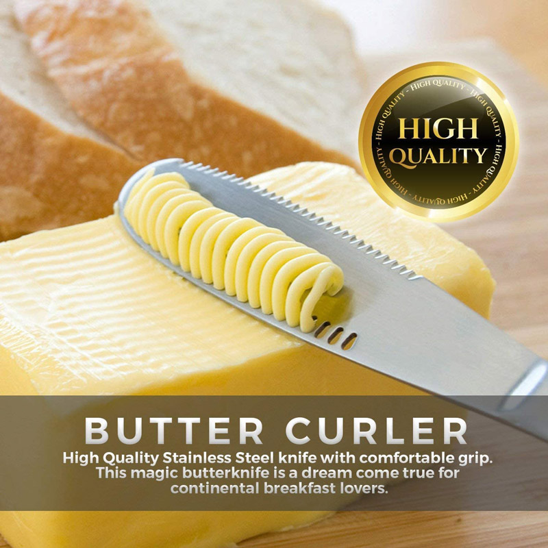 Couteau à beurre avec bord dentelé 3 en 1