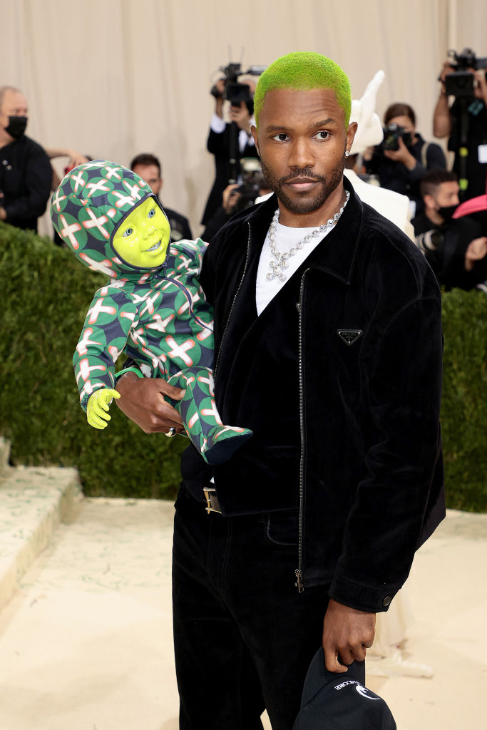 NEW YORK, NEW YORK - SEPTEMBER 13: Frank Ocean attends The 2021 Met Gala Celebrating In America: A Lexicon Of Fashion at Metropolitan Museum of Art on September 13, 2021 in New York City. (Photo by Dimitrios Kambouris/Getty Images for The Met Museum/Vogue )