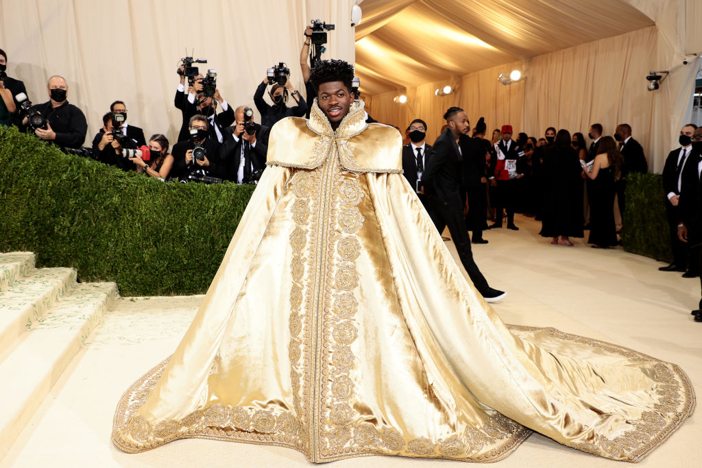 NEW YORK, NEW YORK - SEPTEMBER 13: Lil Nas X attends The 2021 Met Gala Celebrating In America: A Lexicon Of Fashion at Metropolitan Museum of Art on September 13, 2021 in New York City. (Photo by Dimitrios Kambouris/Getty Images for The Met Museum/Vogue )