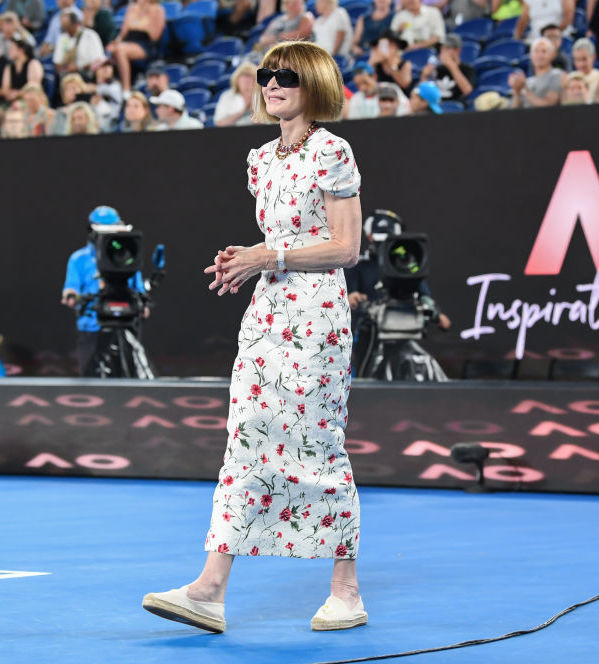 MELBOURNE, AUSTRALIA - JANUARY 24: Anna Wintour receives the Australian Inspiration for 2019 as she attends the 2019 Australian Open at Melbourne Park on January 24, 2019 in Melbourne, Australia. (Photo by James D. Morgan/Getty Images)